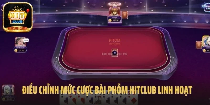 Điều chỉnh mức cược bài Phỏm Hitclub linh hoạt